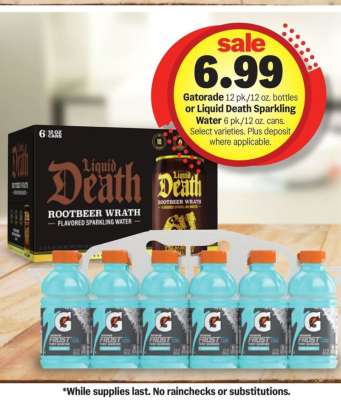 Gatorade or Liquid Death Sparkling Water