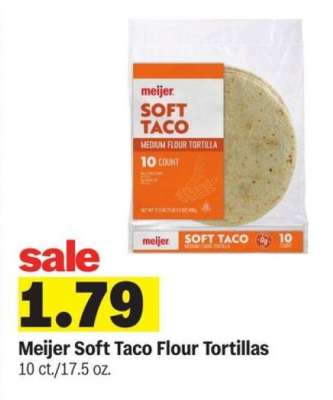 Meijer Soft Taco Flour Tortillas