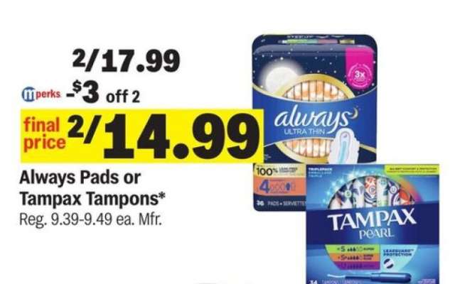 Always Pads or Tampax Tampons