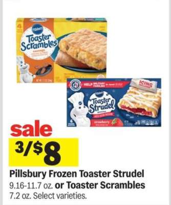 Pillsbury Frozen Toaster Strudel or Toaster Scrambles