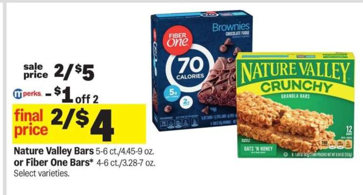 Nature Valley Bars or Fiber One Bars