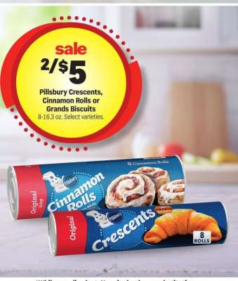 Pillsbury Crescents, Cinnamon Rolls or Grands Biscuits