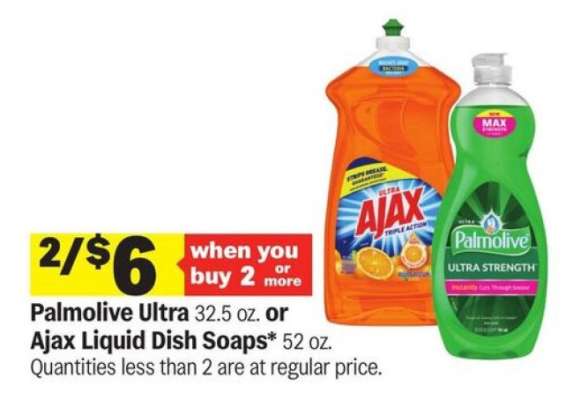 Palmolive Ultra or Ajax Liquid Dish Soaps