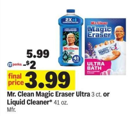 Mr. Clean Magic Eraser Ultra or Liquid Cleaner