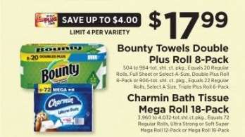 Bounty Towels Double Plus Roll 8-Pack