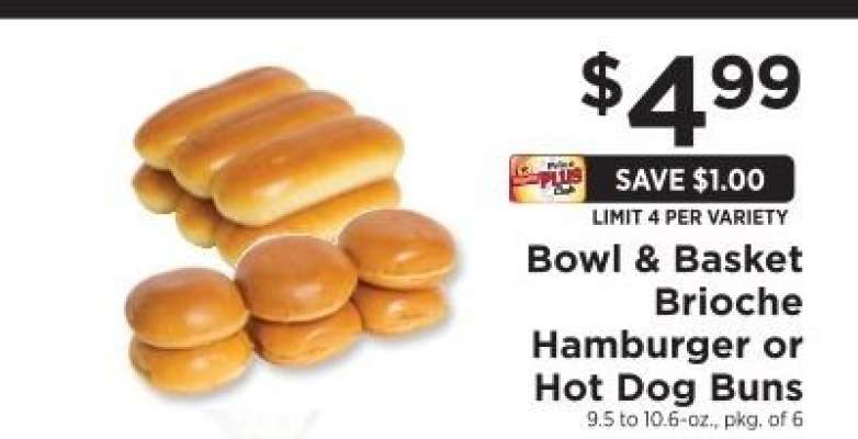 Bowl & Basket Brioche Hamburger or Hot Dog Buns