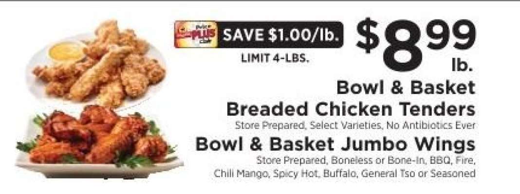 Bowl & Basket Breaded Chicken Tenders / Jumbo Wings