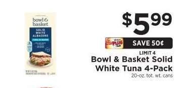 Bowl & Basket Solid White Tuna 4-Pack