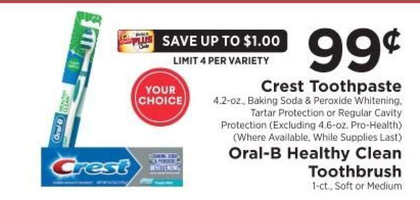 Crest Toothpaste / Oral-B Healthy Clean Toothbrush