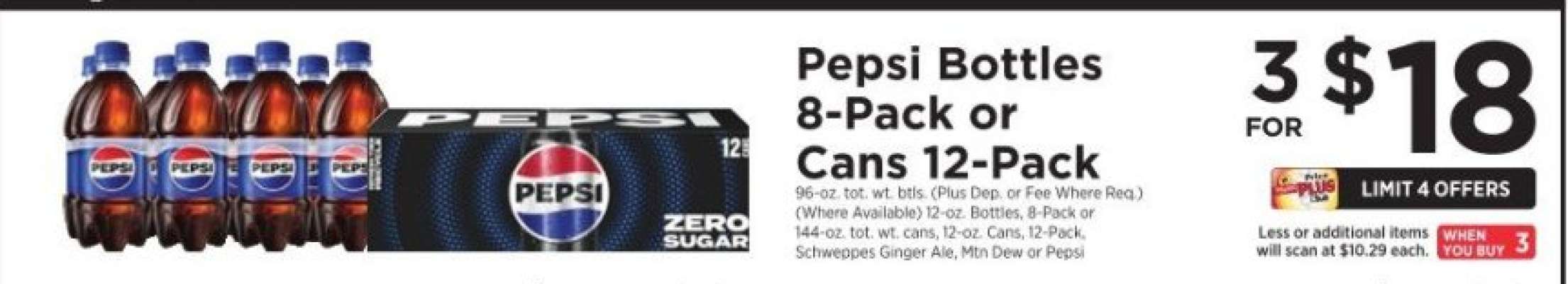 Pepsi Bottles 8-Pack or Cans 12-Pack