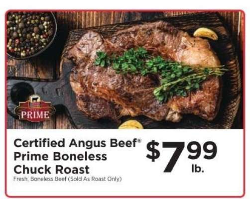Certified Angus Beef Prime Boneless Chuck Roast