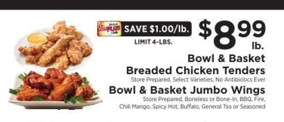 Bowl & Basket Breaded Chicken Tenders / Bowl & Basket Jumbo Wings