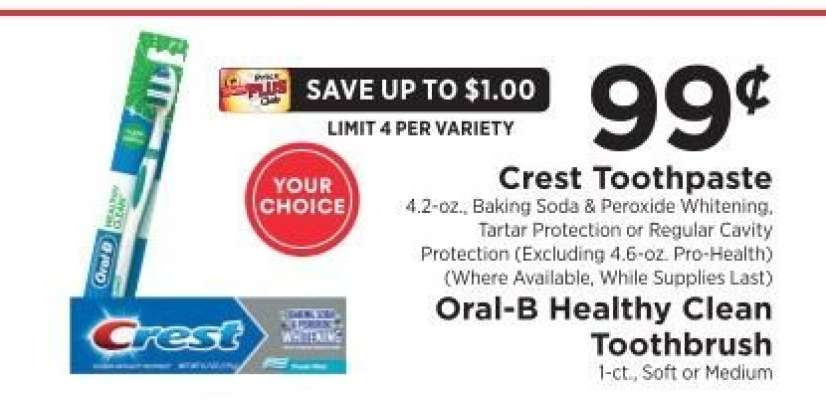 Crest Toothpaste / Oral-B Healthy Clean Toothbrush
