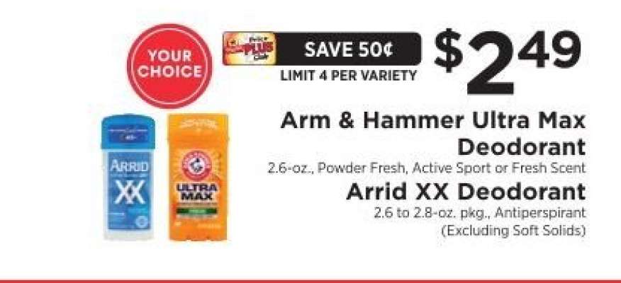 Arm & Hammer Ultra Max Deodorant / Arrid XX Deodorant