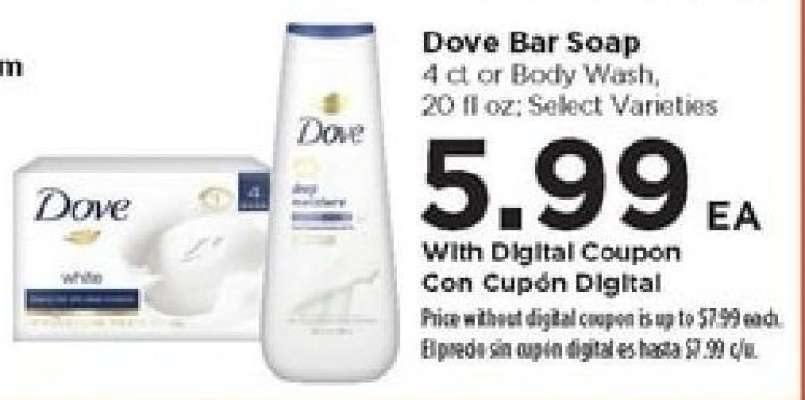 Dove Bar Soap or Body Wash
