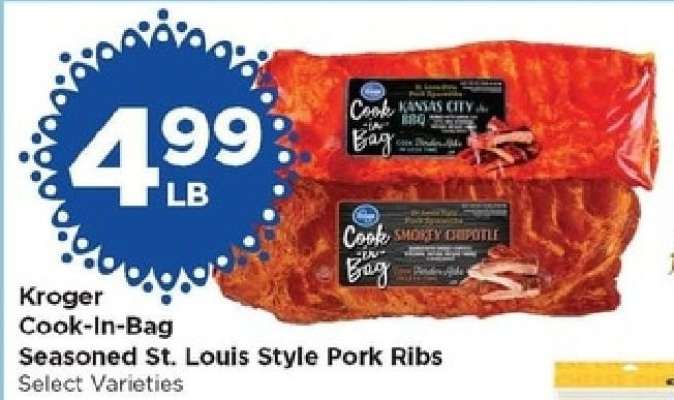Kroger Cook-In-Bag Seasoned St. Louis Style Pork Ribs