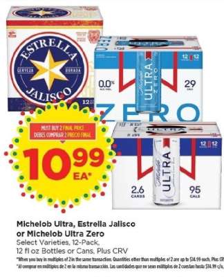 Michelob Ultra, Estrella Jalisco or Michelob Ultra Zero