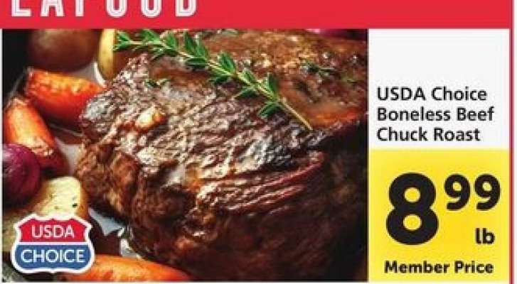 USDA Choice Boneless Beef Chuck Roast