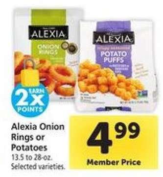 Alexia Onion Rings or Potatoes