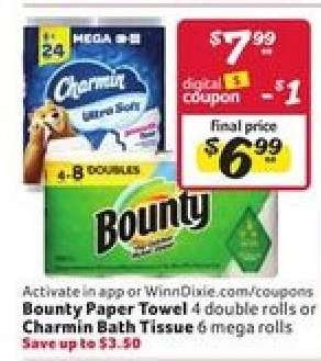 Bounty Paper Towel or Charmin Bath Tissue