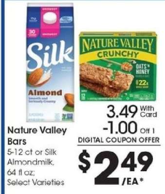 Nature Valley Bars or Silk Almondmilk