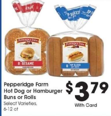 Pepperidge Farm Hot Dog or Hamburger Buns or Rolls