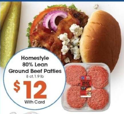 Homestyle 80% Lean Ground Beef Patties
