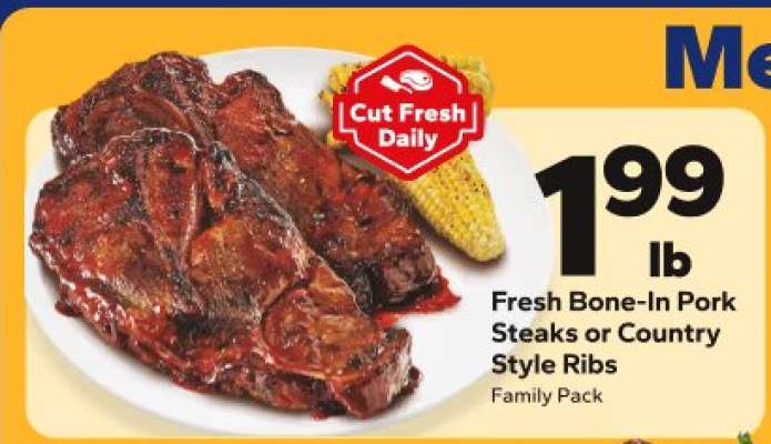 Fresh Bone-In Pork Steaks or Country Style Ribs