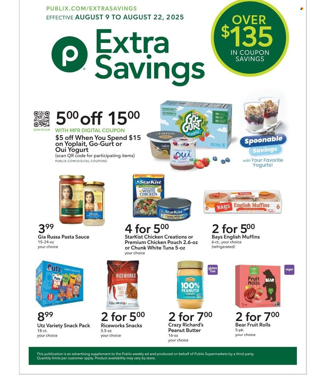 Publix ad - 08/09/2025 - 08/22/2025. Page 1