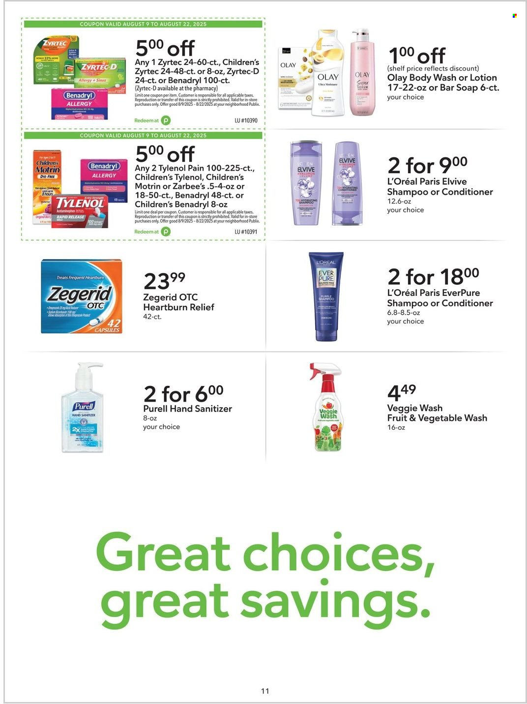 Publix ad - 08/09/2025 - 08/22/2025. Page 11