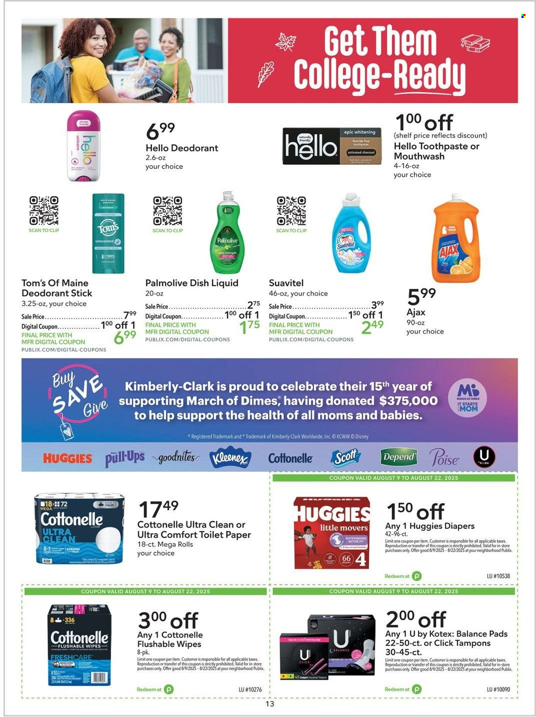 Publix ad - 08/09/2025 - 08/22/2025. Page 13
