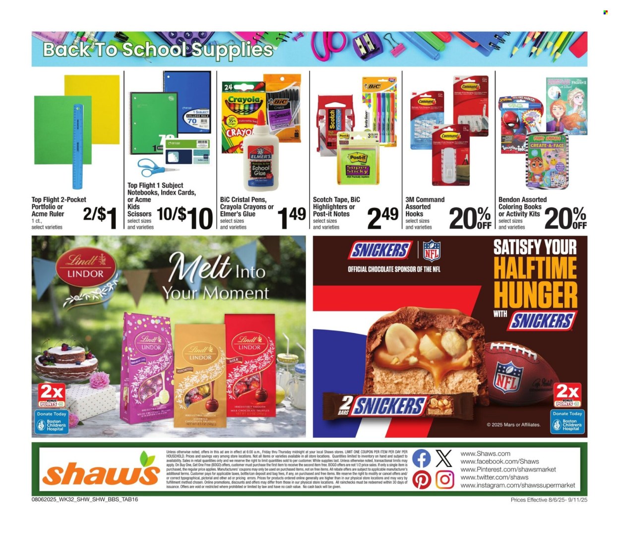 Shaw’s ad - 08/06/2025 - 09/11/2025. Page 16