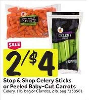 Stop & Shop Celery Sticks or Peeled Baby-Cut Carrots