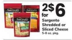 Sargento Shredded or Sliced Cheese