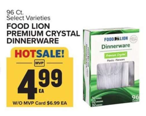 Food Lion Premium Crystal Dinnerware