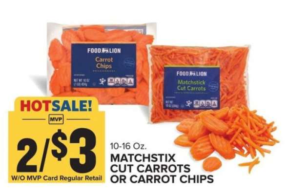 Matchstix Cut Carrots or Carrot Chips