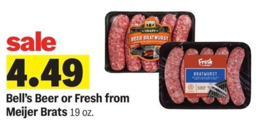 Bell's Beer or Fresh from Meijer Brats