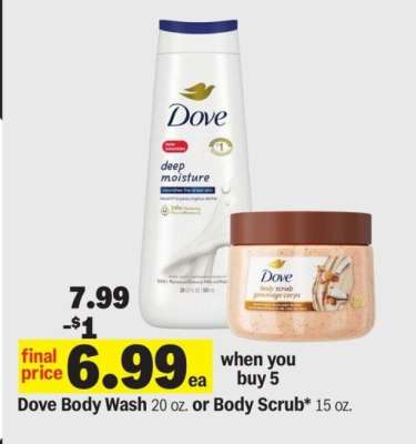 Dove Body Wash or Body Scrub