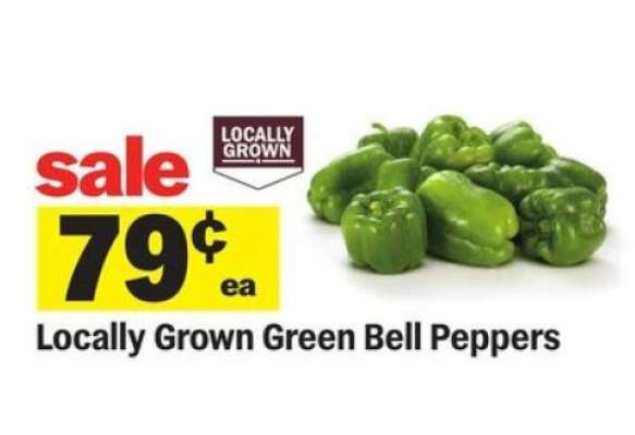 Locally Grown Green Bell Peppers