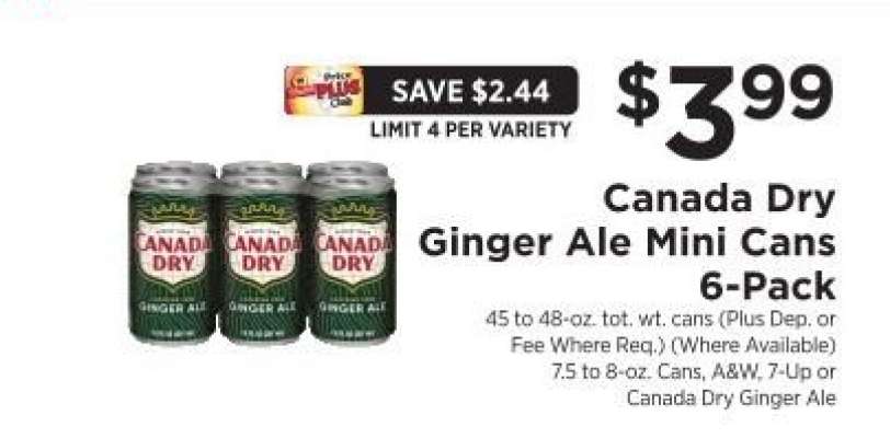 Canada Dry Ginger Ale Mini Cans 6-Pack