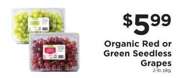 Organic Red or Green Seedless Grapes