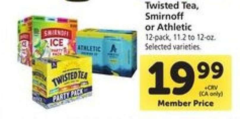 Twisted Tea, Smirnoff or Athletic