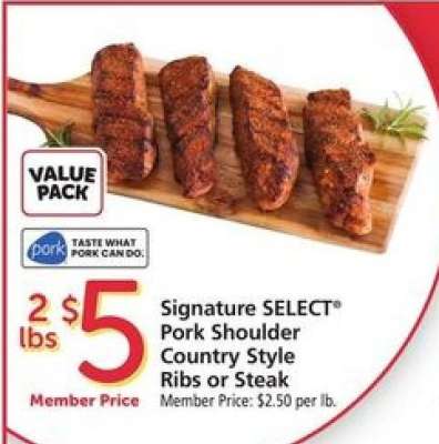 Signature SELECT Pork Shoulder Country Style Ribs or Steak