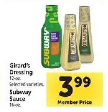 Girard's Dressing / Subway Sauce