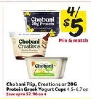 Chobani Flip, Creations or 20G Protein Greek Yogurt Cups