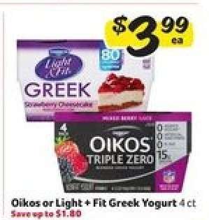 Oikos or Light + Fit Greek Yogurt