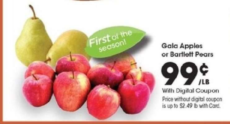 Gala Apples or Bartlett Pears