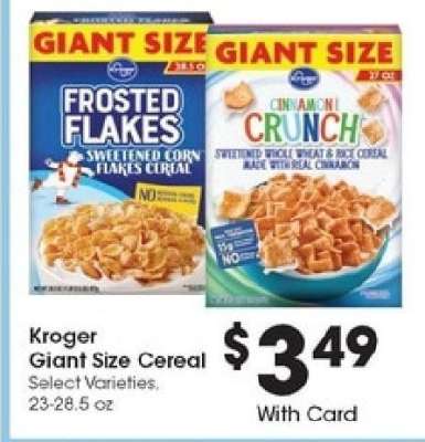Kroger Giant Size Cereal