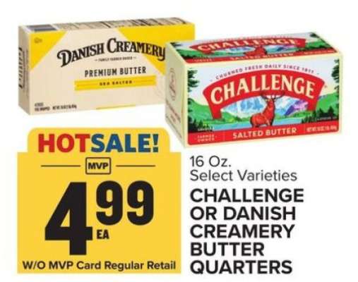 Challenge or Danish Creamery Butter Quarters
