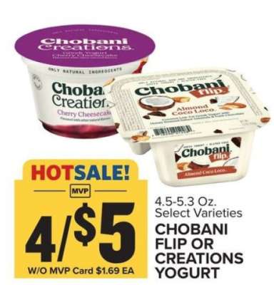 Chobani Flip or Creations Yogurt
